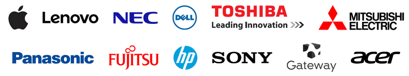 Apple/Lenovo/NEC/DELL/TOSHIBA/MITSUBISHI/PANASONIC/FUJITSU/hp/SONY/Gateway/acer